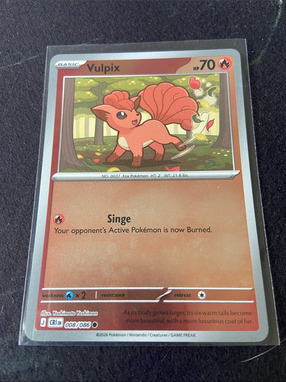 Vulpix Pokémon card (008/086)Chaos Rising-Rev Holo